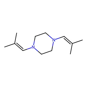 1,4-Bis(2-methylprop-1-enyl)piperazine structure