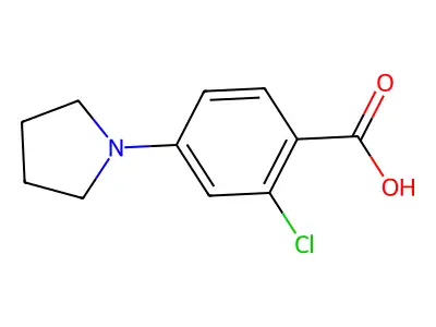 2-Chloro-4-(pyrrolidin-1-yl)benzoic acid structure