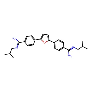 Benzenecarboximidamide, 4,4'-(2,5-furandiyl)bis[N-(2-methylpropyl)- structure