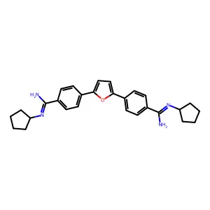 Benzenecarboximidamide, 4,4'-(2,5-furandiyl)bis[N-cyclopentyl- structure