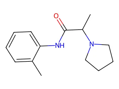alpha-Methyl-N-(2-methylphenyl)-1-pyrrolidineacetamide structure