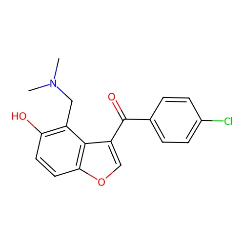 (4-Chlorophenyl){4-[(dimethylamino)methyl]-5-hydroxy-1-benzofuran-3-yl}methanone structure
