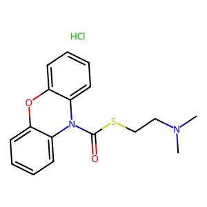 Phenoxazine-10-carbothioic acid, S-(2-(dimethylamino)ethyl) ester, hydrochloride structure