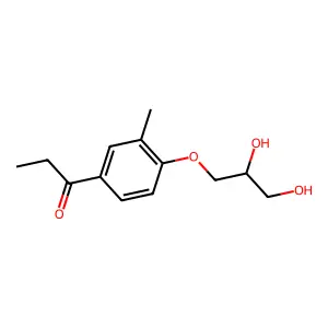 Propiophenone, 4'-(2,3-dihydroxypropoxy)-3'-methyl- structure