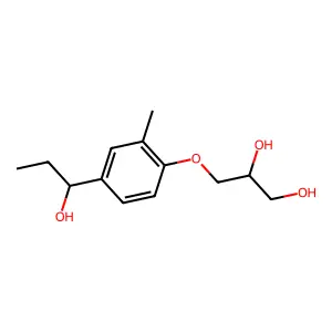 1,2-Propanediol, 3-(4-(1-hydroxypropyl)-2-methylphenoxy)- structure