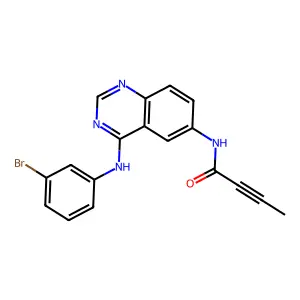 N-(4-((3-bromophenyl)amino)-6-quinazolinyl)-2-butynamide structure