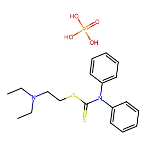 Carbamic acid, diphenyldithio-, 2-(diethylamino)ethyl ester, phosphate structure