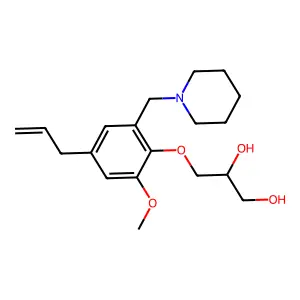 1,2-Propanediol, 3-(4-allyl-2-methoxy-6-(piperidinomethyl)phenoxy)- structure