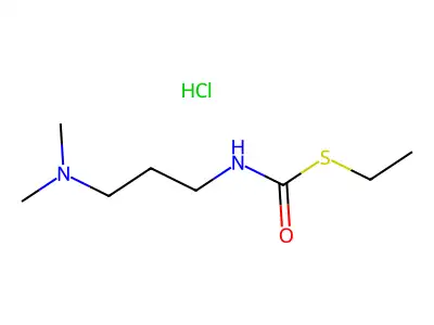 (3-{[(Ethylsulfanyl)carbonyl]amino}propyl)dimethylazanium chloride structure