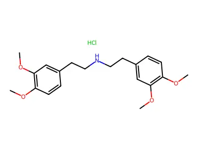 Bis[2-(3,4-dimethoxyphenyl)ethyl]azanium chloride structure