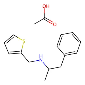 2-Thenylamine, N-(alpha-methylphenethyl)-, acetate, (+)- structure
