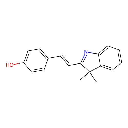 4-[2-(3,3-Dimethylindol-2-yl)ethenyl]phenol structure
