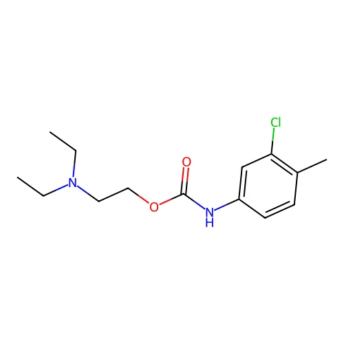 2-(diethylamino)ethyl N-(3-chloro-4-methylphenyl)carbamate structure