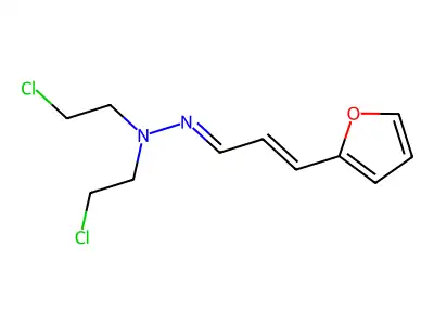 2-chloro-N-(2-chloroethyl)-N-[3-(furan-2-yl)prop-2-enylideneamino]ethanamine structure