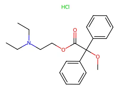 Acetic acid, methoxydiphenyl-, 2-(diethylamino)ethyl ester, hydrochloride structure