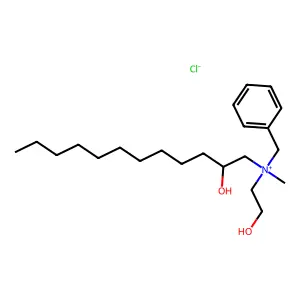 N-Methyl-N-(2-hydroxyethyl)-N-(2-hydroxydodecyl)-N-benzyl ammonium chloride structure
