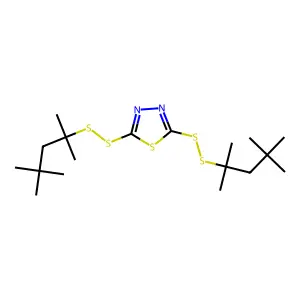 2,5-Bis((1,1,3,3-tetramethylbutyl)dithio)-1,3,4-thiadiazole structure