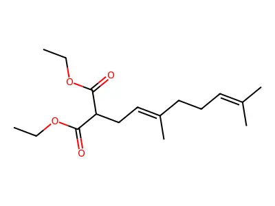 Diethyl 2-(3,7-dimethylocta-2,6-dienyl)propanedioate structure