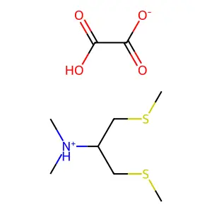Ethylamine, N,N-dimethyl-2-(methylthio)-1-((methylthio)methyl)-, oxalate (1:1) structure