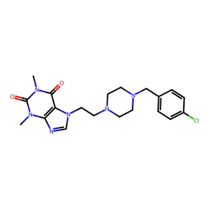 Theophylline, 7-(2-(4-(p-chlorobenzyl)-1-piperazinyl)ethyl)- structure