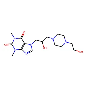 Theophylline, 7-(2-hydroxy-3-(4-(2-hydroxyethyl)-1-piperazinyl)propyl)- structure