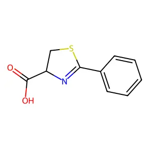 2-Phenyl-4,5-dihydro-1,3-thiazole-4-carboxylic acid structure