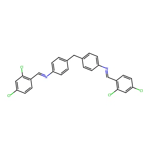 4,4'-Methylenebis(N-(2,4-dichlorobenzylidene)aniline) structure