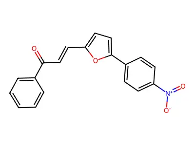 (E)-3-(5-(4-nitrophenyl)furan-2-yl)-1-phenylprop-2-en-1-one structure