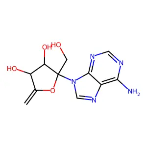 9-(6-Deoxy-D-beta-erythro-hex-5-en-2-ulofuranosyl)adenine structure