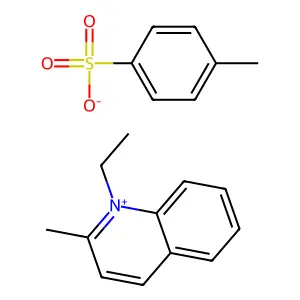 Quinolinium, 1-ethyl-2-methyl-, 4-methylbenzenesulfonate (1:1) structure