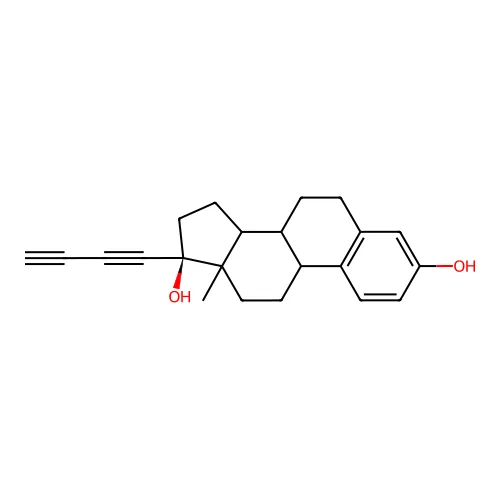 17-alpha-Butadiynylestra-1,3,5(10)-triene-3,17-beta-diol structure