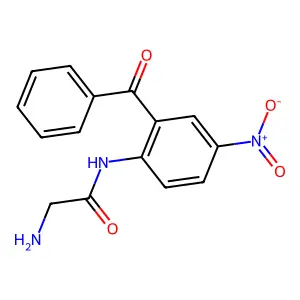 2-Amino-N-(2-benzoyl-4-nitrophenyl)acetamide structure