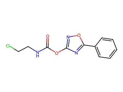 5-phenyl-1,2,4-oxadiazol-3-yl N-(2-chloroethyl)carbamate structure