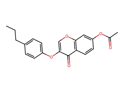 4-oxo-3-(4-propylphenoxy)-4H-chromen-7-yl acetate structure