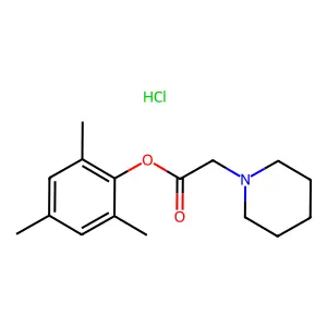 1-Piperidineacetic acid, mesityl ester, hydrochloride structure