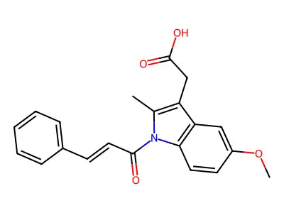 [5-Methoxy-2-methyl-1-(3-phenylprop-2-enoyl)-1H-indol-3-yl]acetic acid structure
