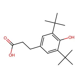 3-(3',5'-Di-tert-butyl-4'-hydroxyphenyl)propionic acid structure