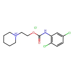 Carbanilic acid, 2,5-dichloro-, 2-piperidinoethyl ester, hydrochloride structure