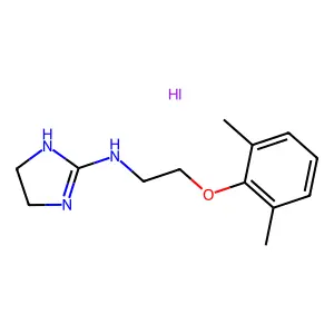 Imidazole, 4,5-dihydro-2-((2-(2,6-xylyloxy)ethyl)amino)-, hydriodide structure