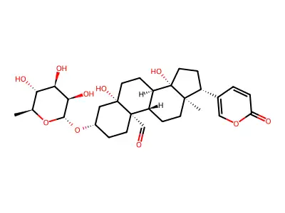 3-[(6-Deoxyhexopyranosyl)oxy]-5,14-dihydroxy-19-oxobufa-20,22-dienolide structure