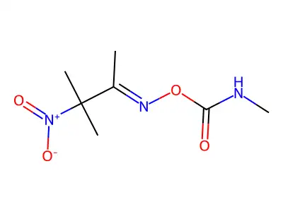3-Methyl-3-nitro-2-butanone O-(methylcarbamoyl)oxime structure