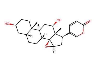 3,12-Dihydroxy-14,15-epoxybufa-20,22-dienolide structure