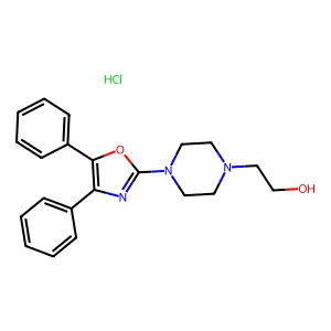Oxazole, 4,5-diphenyl-2-(4-(2-hydroxyethyl)-1-piperazinyl)-, hydrochloride structure