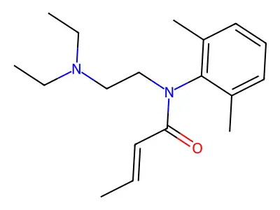 N-[2-(diethylamino)ethyl]-N-(2,6-dimethylphenyl)-2-butenamide structure