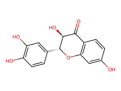 (2S,3R)-2-(3,4-dihydroxyphenyl)-3,7-dihydroxy-2,3-dihydrochromen-4-one structure