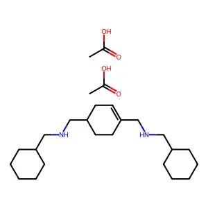 1,4-Cyclohexenebis(methylamine), N,N'-bis(cyclohexylmethyl)-, diacetate structure