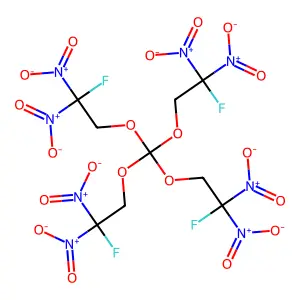 Tetrakis(2-fluoro-2,2-dinitroethyl) orthocarbonate structure