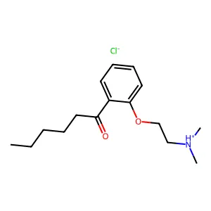 Hexanophenone, 2'-(2-(dimethylamino)ethoxy)-, hydrochloride structure