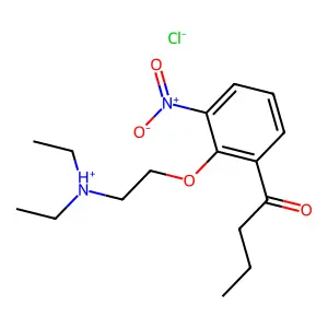 Butyrophenone, 2'-(2-(diethylamino)ethoxy)-3'-nitro-, hydrochloride structure