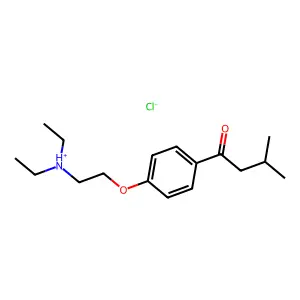 Isovalerophenone, 4'-(2-(diethylamino)ethoxy)-, hydrochloride structure